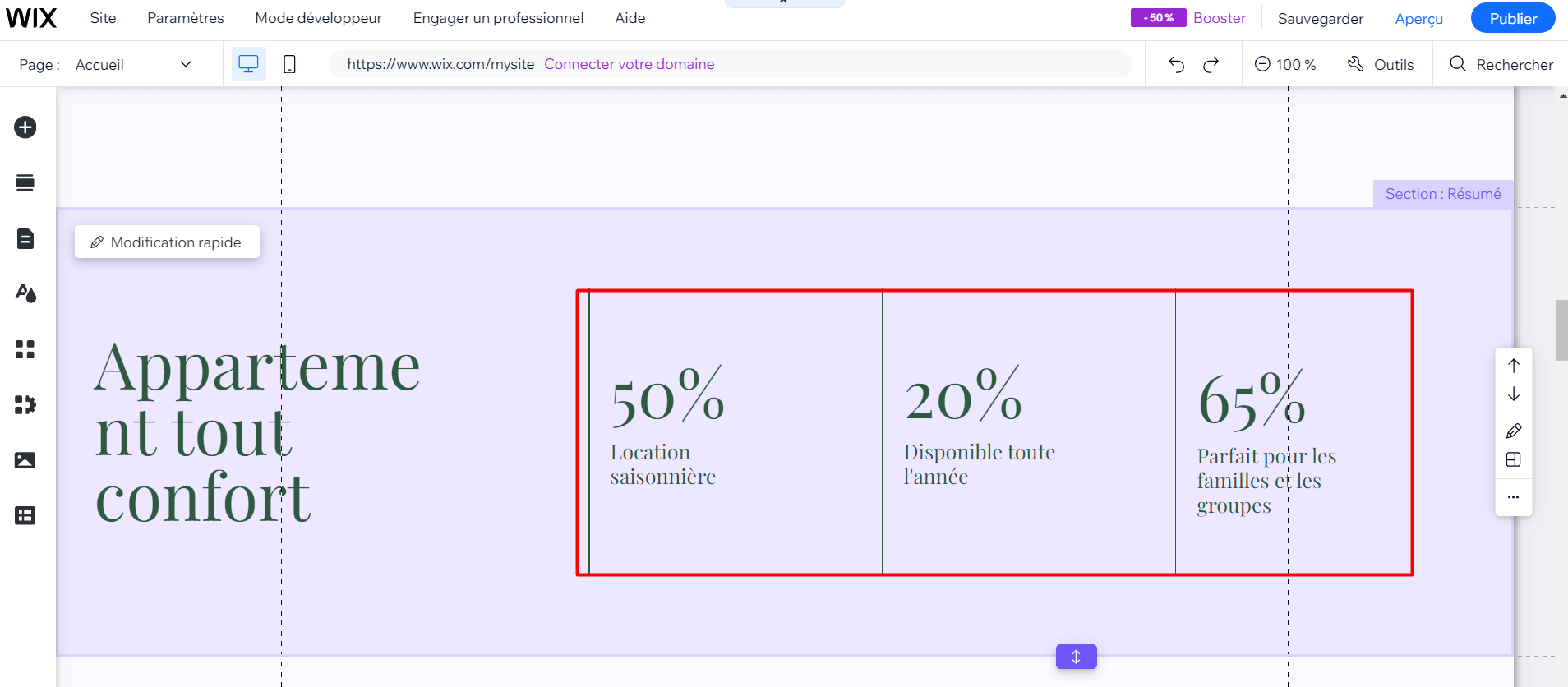 Site incohérent avec Wix IA