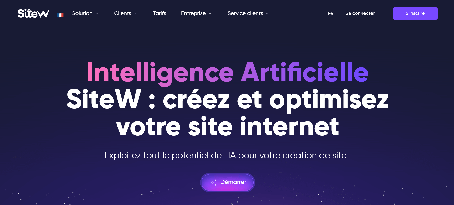 Créer un site avec l'IA sur SiteW