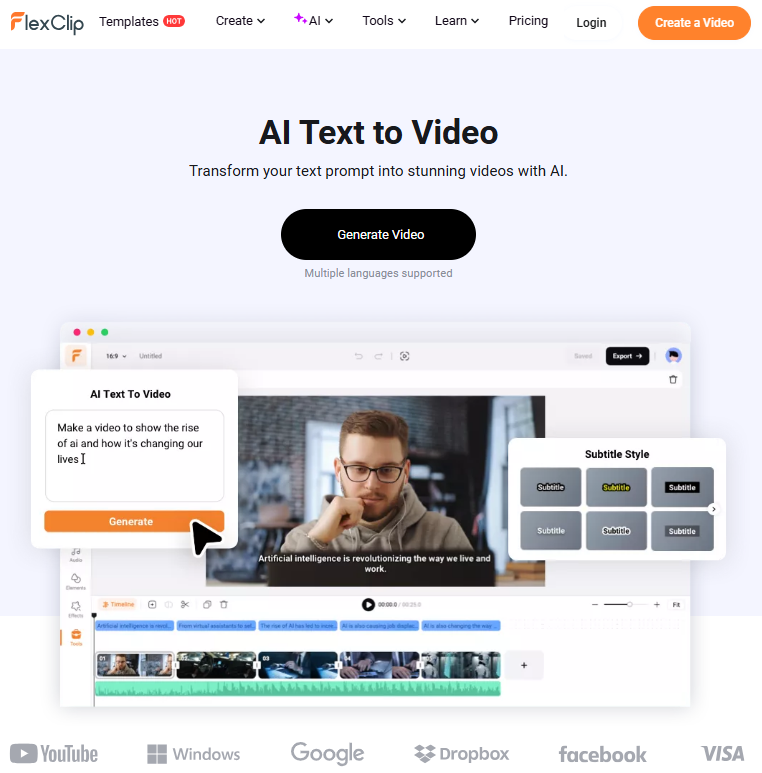 AI tools for communication and press relations: FlexClip