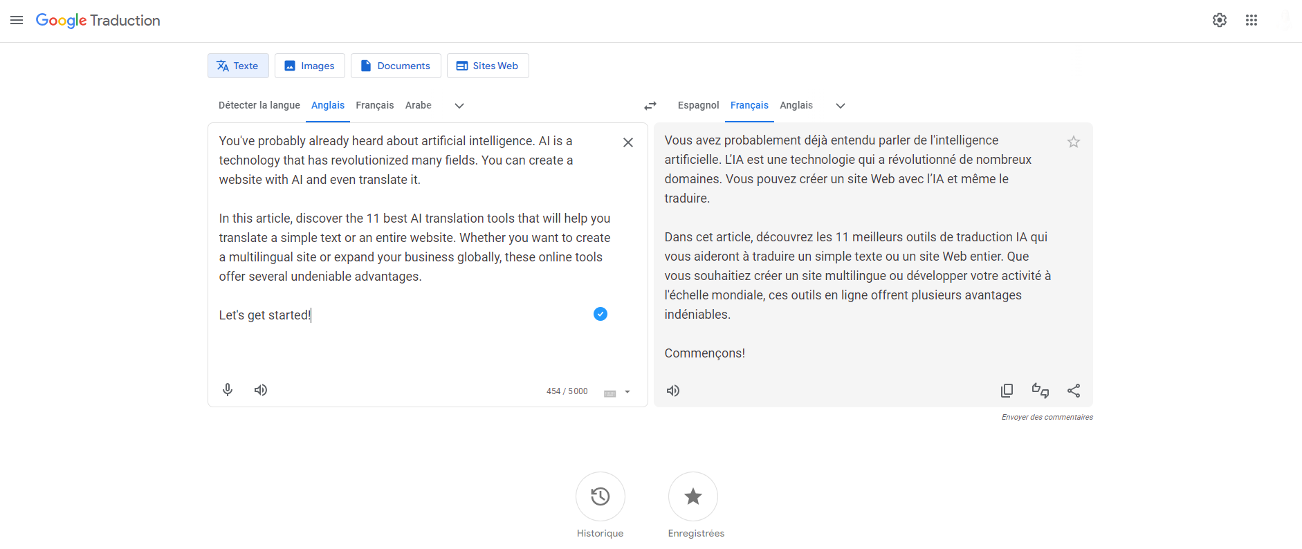 AI translation tools: Google Translate