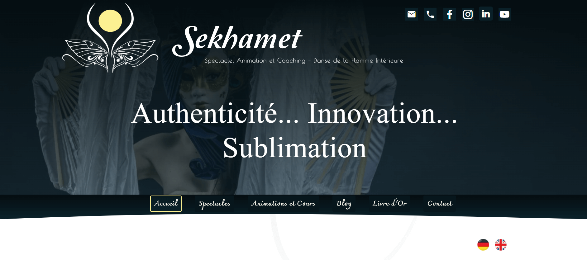 site d'artiste spectacle vivant Sekhamet