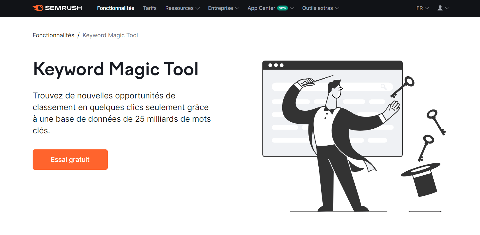 Outil SEMRush : Keyword Magic Tool