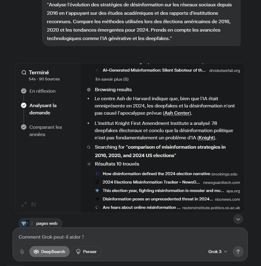 Mode DeepSearch de Grok 3