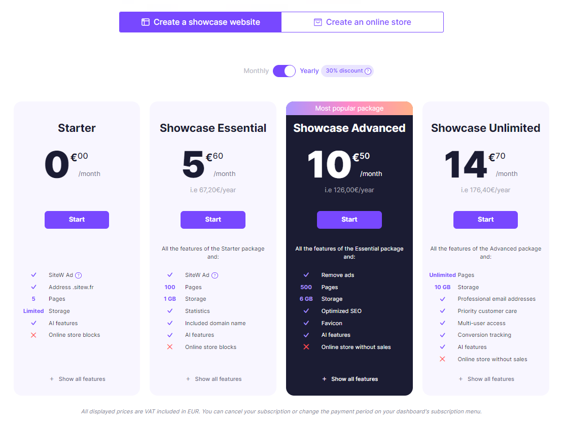 SiteW packages