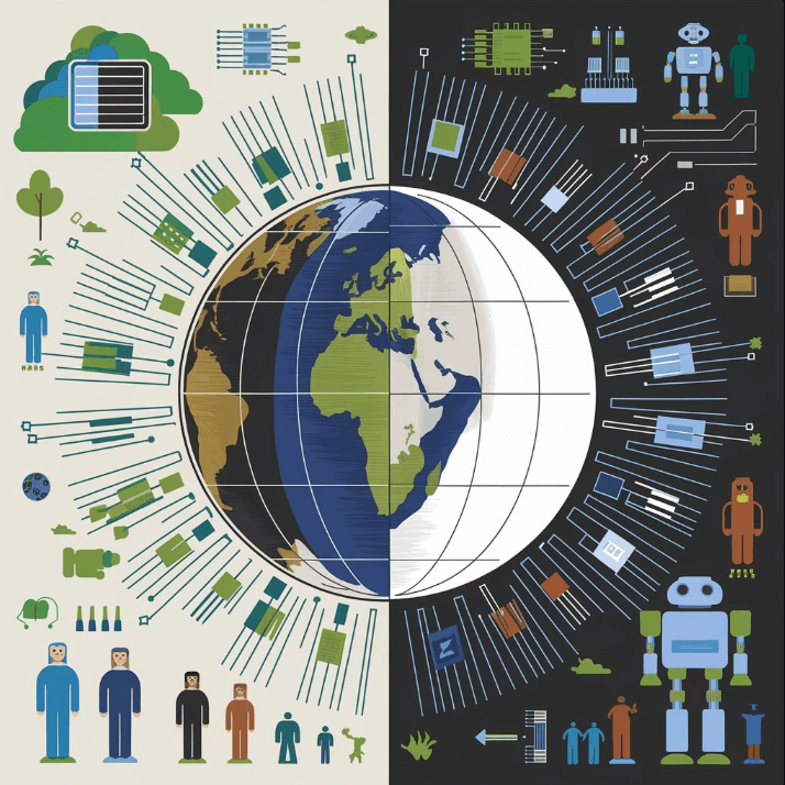 Illustration of the ethical challenges of AI