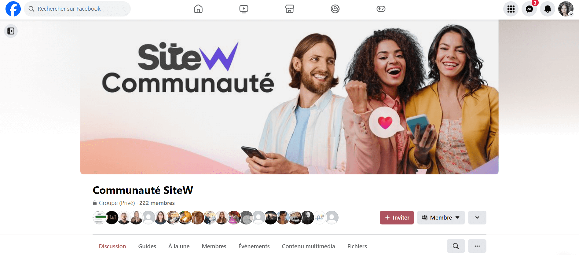 Communauté en ligne de SiteW