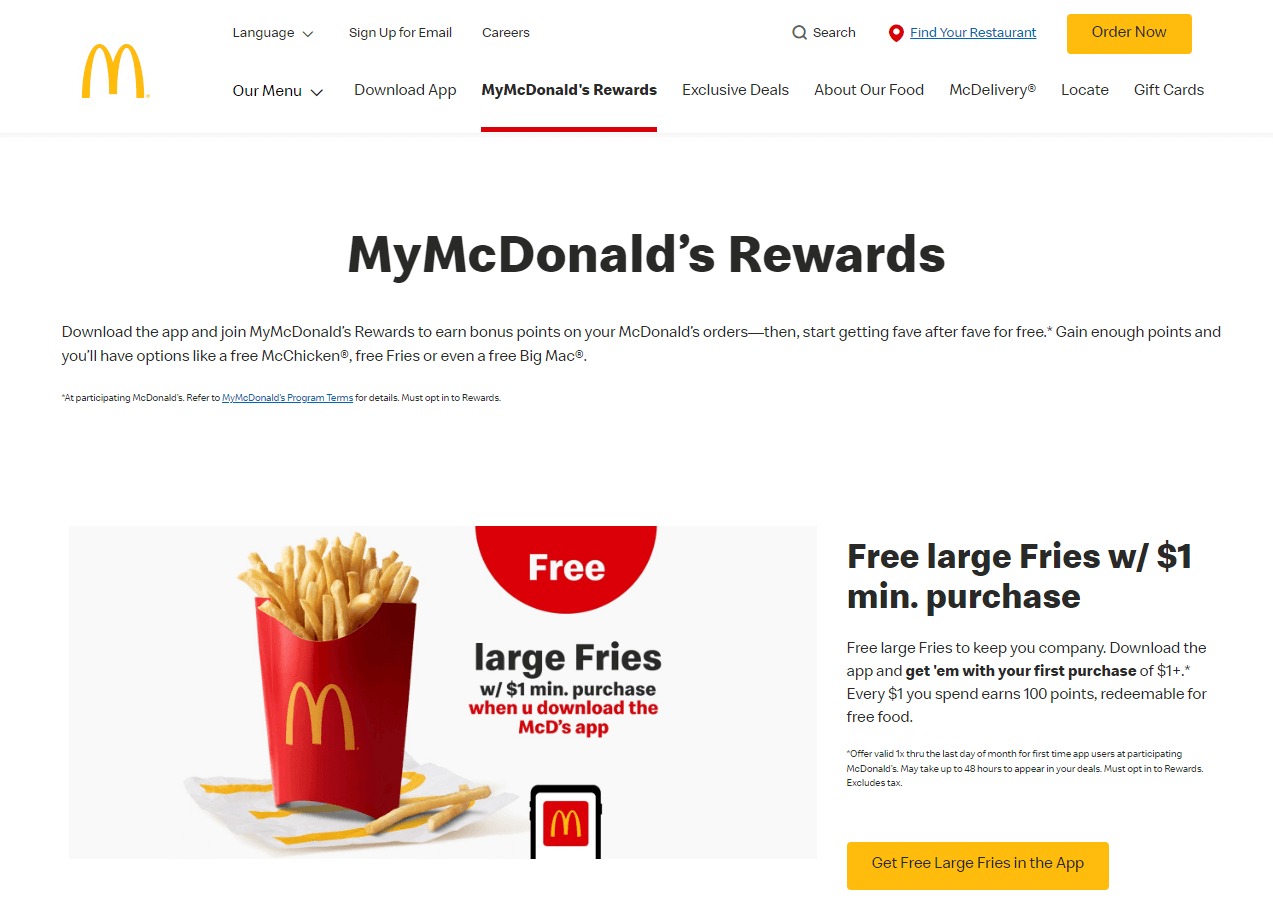 Programme fidélité de McDonald's