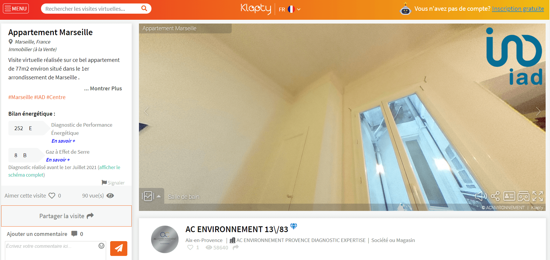 Visite virtuelle d'un bien immobilier