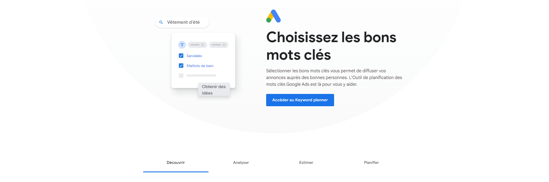 Mots-clés sur Google Ads