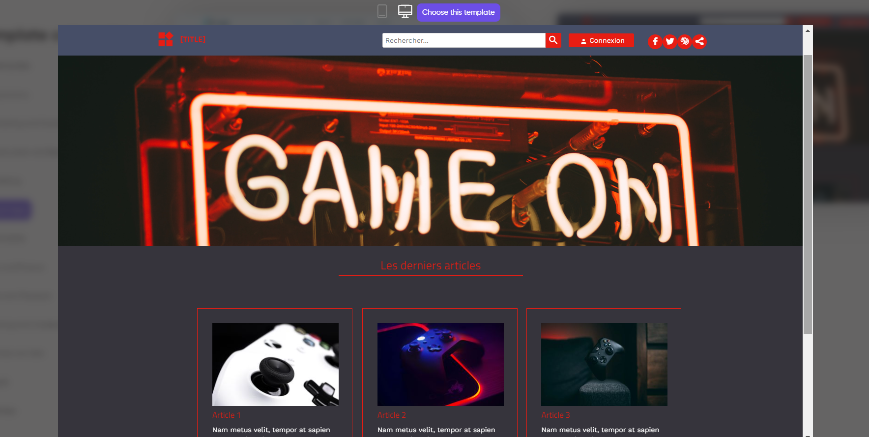 Create a gaming website easily