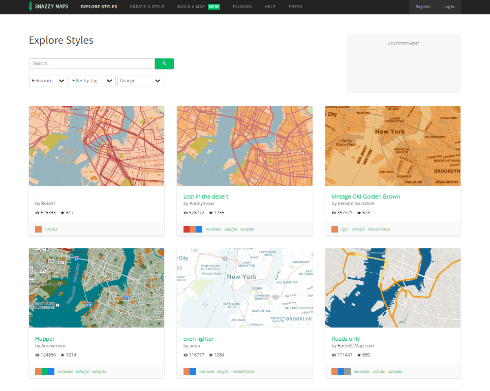 Snazzy Maps, carte Google Maps personnalisée