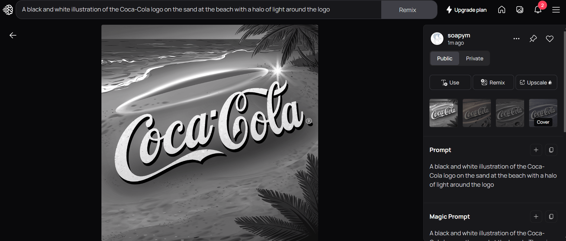 Logo Coca Cola généré par IA