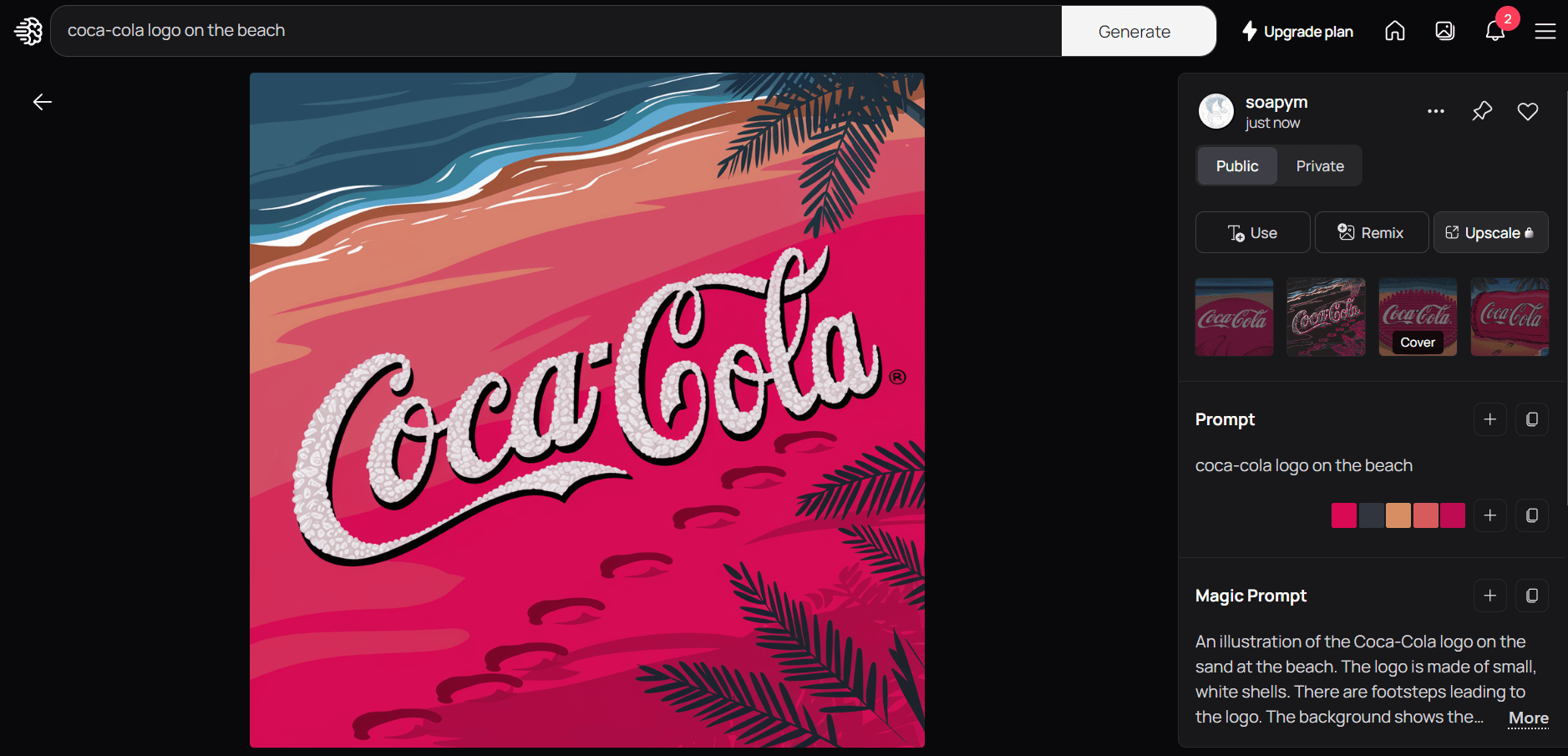 Exemple de logo généré par IA : Coca Cola