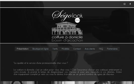Ejemplo de sitio web Segolook - Coiffure à domicile